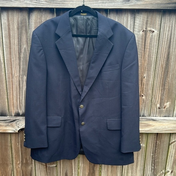 Oscar De La Renta navy blue blazer, size 48R - Picture 1 of 5